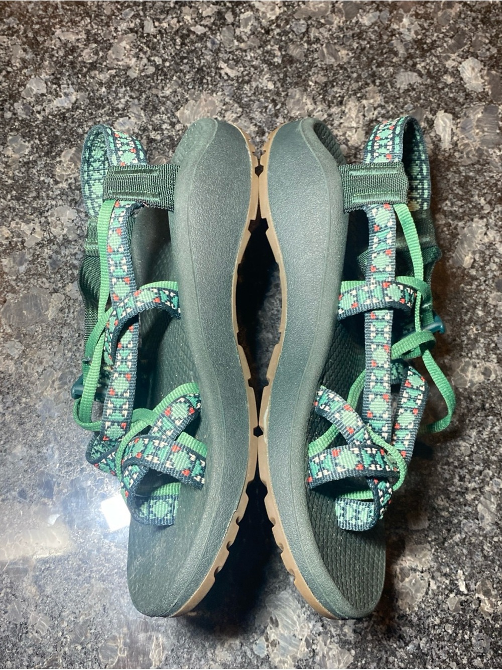 Chaco Women's Size W 7 Green Blue Red Sport Sandals Hiking Water Paddle Activity - Picture 5 of 11